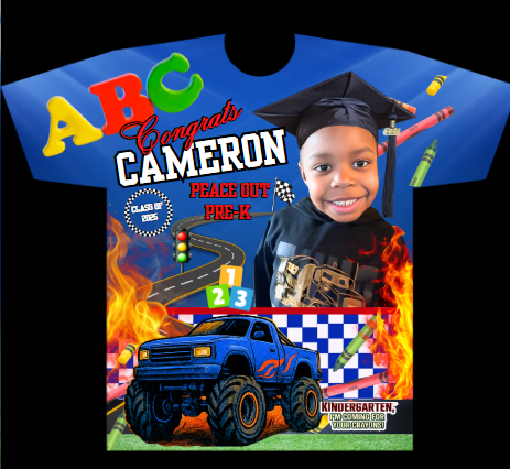 Custom 3D Graduation T-Shirt – Full Front Design