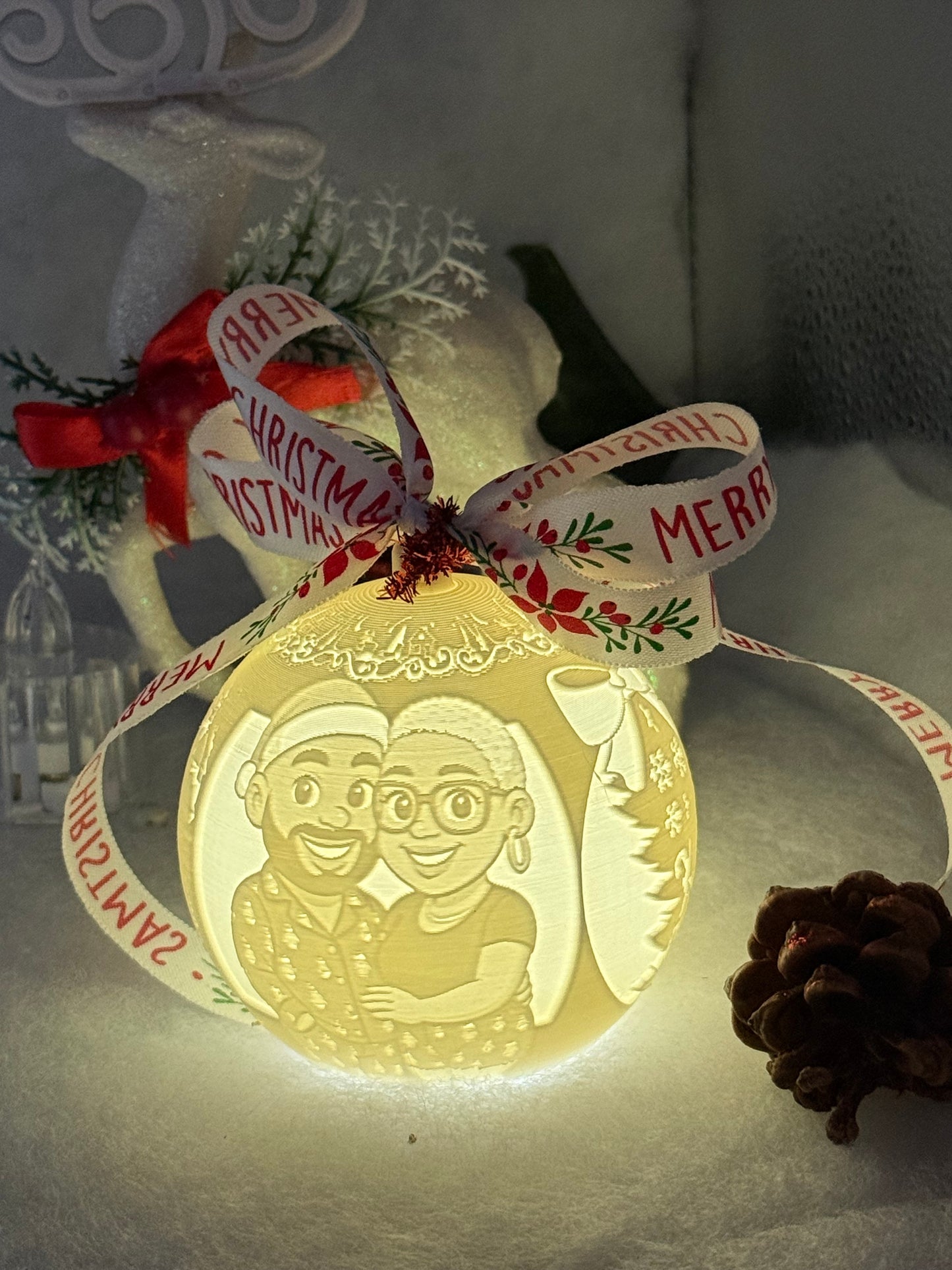 Custom Ball Lithophane Ornament – 3D Printed Holiday Keepsake