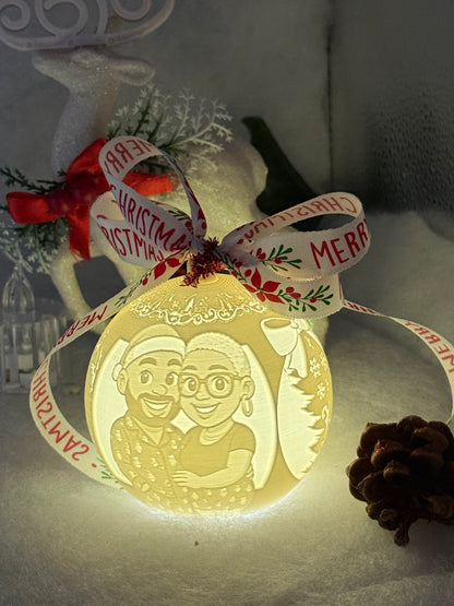 Custom Ball Lithophane Ornament – 3D Printed Holiday Keepsake