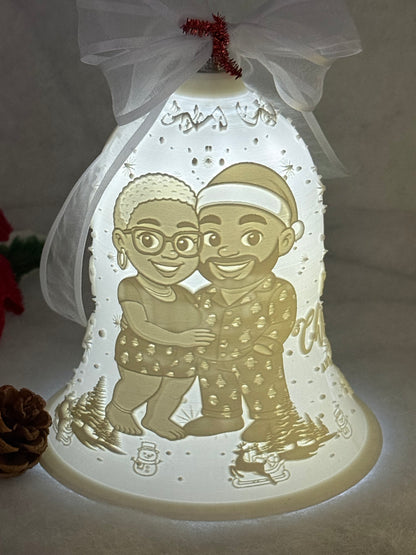 Christmas Bell Lithophane Ornament – 3D Printed Holiday Glow