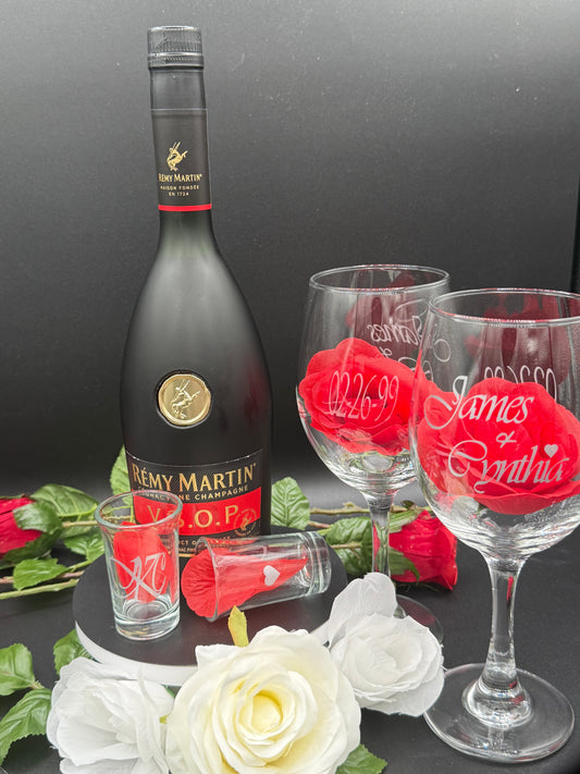 Etched Custom Drinkware Set - Elegant, Timeless, and Made to Celebrate