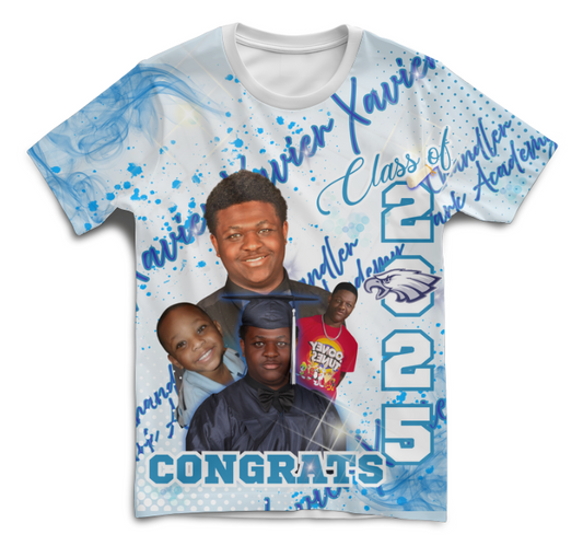 Custom 3D Graduation T-Shirt – Full Front Design