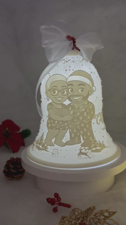 Christmas Bell Lithophane Ornament – 3D Printed Holiday Glow